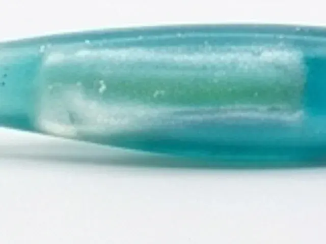 Gros plan sur le corps translucide, coloris Bleu : la barrette se devine à l'intérieur.